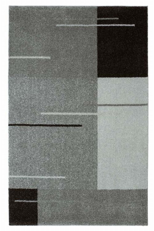 Bild: Kurzflor Teppich Samoa - Formen Mix (Grau; 140 x 200 cm)