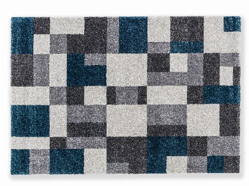 Bild: Astra Hochflor Teppich Savona - Kästchen (Petrol; 230 x 160 cm)
