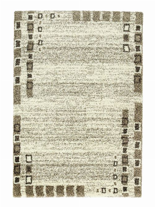 Bild: Astra Hochflor Teppich Rivoli - Bordüre Kästchen (Braun; 150 x 80 cm)