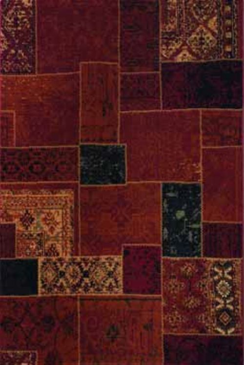 Bild: Patchwork Teppich - (Rot; 120 x 170 cm)