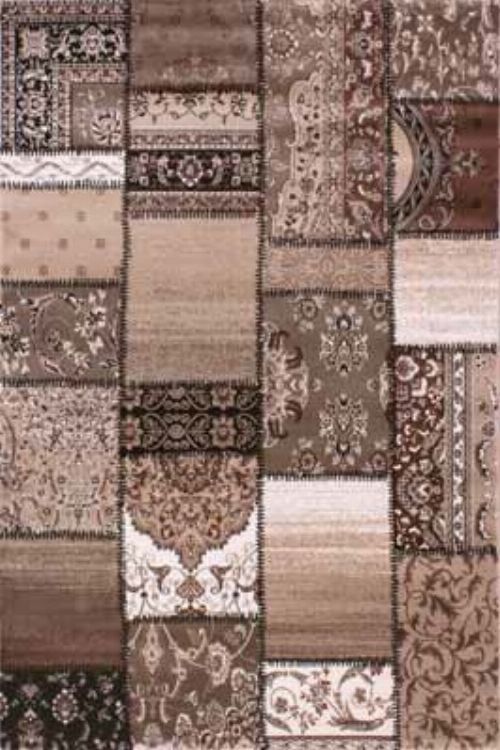 Bild: Teppich Patchwork Ornament - (Beige)