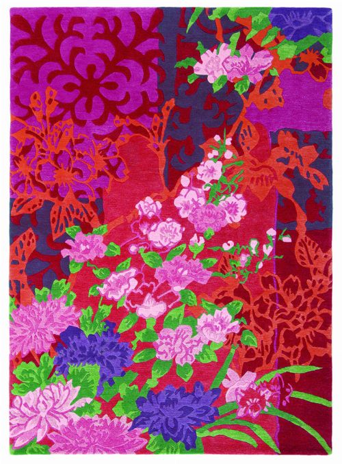 Thumbnail: Blumenteppich Yara Garland 133300 (Rosa; 200 x 300 cm)