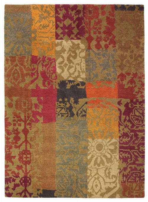 Bild: Designer Vintageteppich Yara Patchwork 194003 (Orange; 140 x 200 cm)
