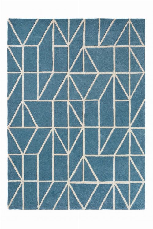 Bild: Scion Schurwollteppich Viso (Blau; 140 x 200 cm)