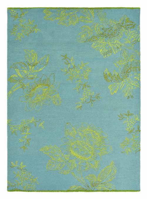 Bild: Schurwollteppich Tonquin (Blau; 170 x 240 cm)