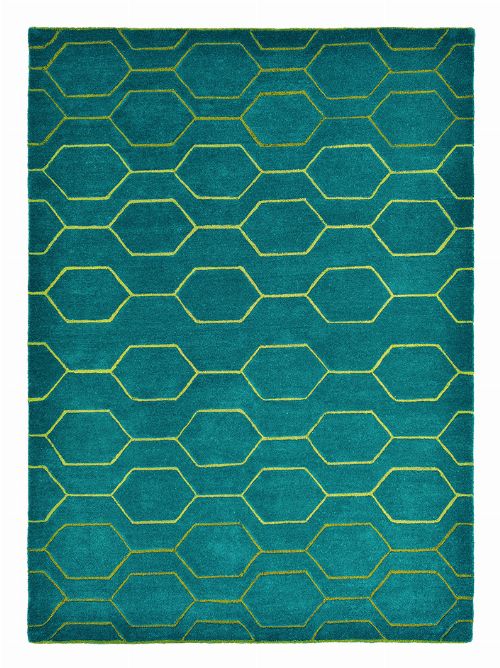 Bild: Retro Teppich Arris (Türkis; 170 x 240 cm)