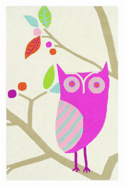 Bild: Teppich What A Hoot (Rosa; 90 x 140 cm)