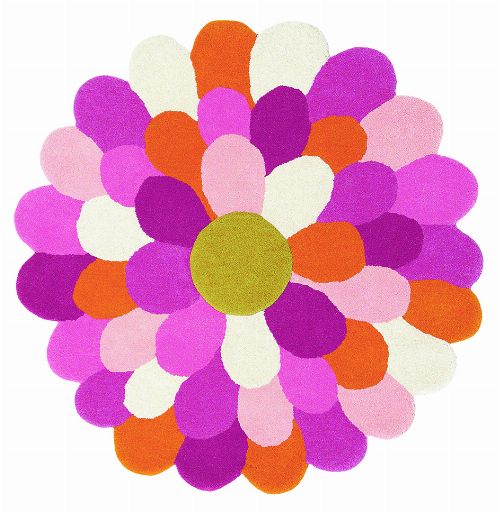 Bild: Kinderteppich nach Maß FUNKY FLOWER (Rosa; wishsize)