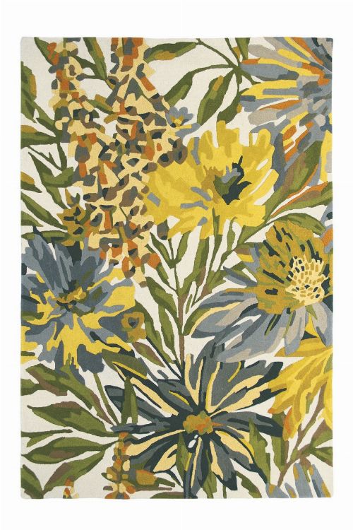 Bild: Wollteppich Floreale (Gelb; 140 x 200 cm)