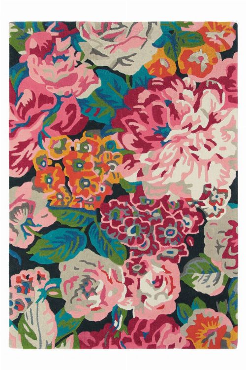 Bild: Schurwollteppich Rose & Peony (Bunt; 140 x 200 cm)