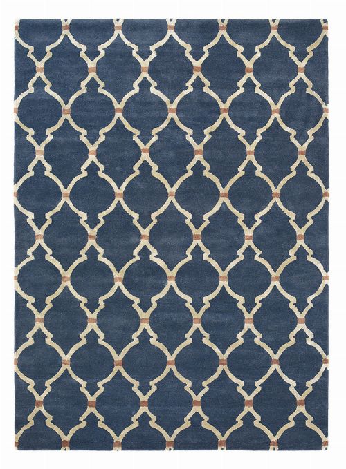 Bild: Sanderson Kurzflorteppich Empire Trellis 45508 (Indigo; 140 x 200 cm)