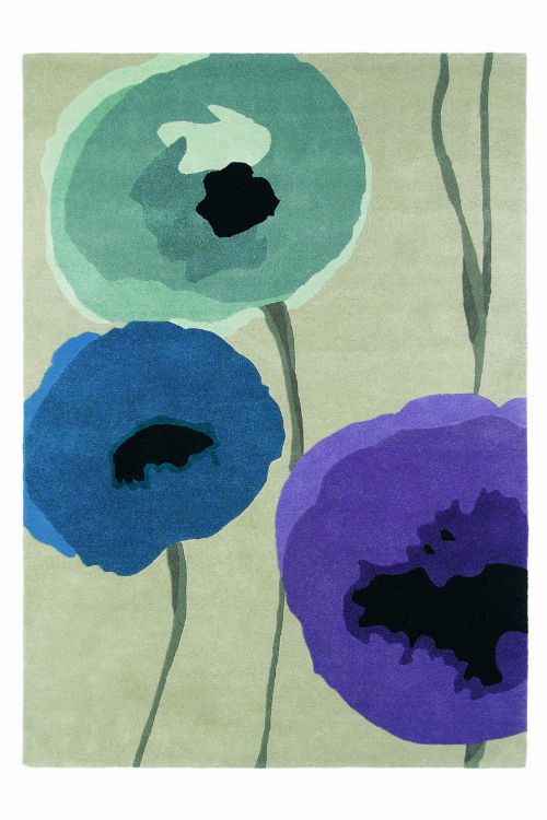 Bild: Sanderson Teppich Poppies (Lila; 200 x 280 cm)