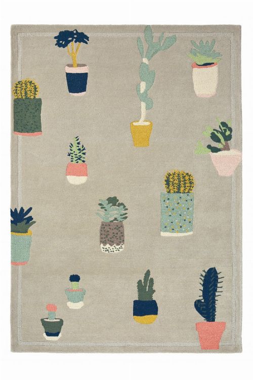 Bild: Ted Baker Schurwoll Teppich Cactus (Grau; wishsize)