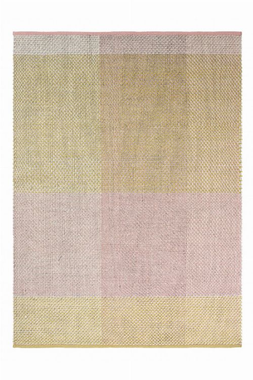 Bild: Ted Baker Schurwoll Teppich Check (Beige/Rosa/Grün; 200 x 280 cm)