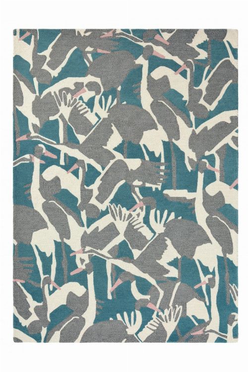 Bild: Ted Baker Wollteppich Cranes (Petrol; 250 x 350 cm)