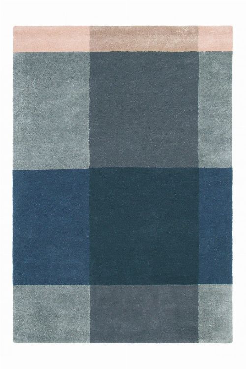 Bild: Ted Baker Schurwoll Teppich Plaid (Blau/Grau; 250 x 350 cm)