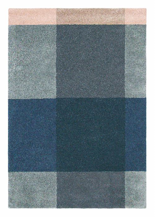 Bild: Ted Baker Schurwoll Teppich Plaid (Blau/Grau; wishsize)