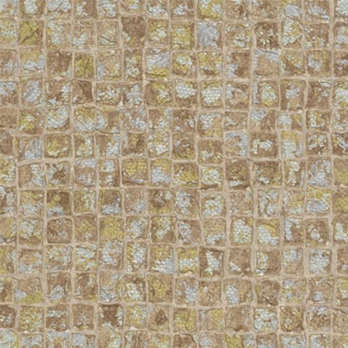Bild: design id elegante Vliestapete Alpha AL1001-4 - Mosaikoptik (Beige/Gold/Silber)