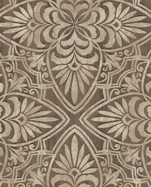 Bild: Eijffinger Sundari Vliestapete 375133 - Blumen Ornament (Braun)