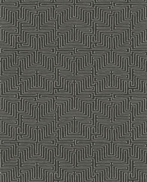 Bild: Eijffinger Vliestapete Siroc 376067 - Labyrinth Optik (Schwarz/Weiß)