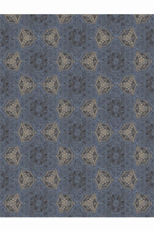 Bild: Eijffinger Tapeten Panel Siroc 376093 - Boho Flower (Blau/Gold)