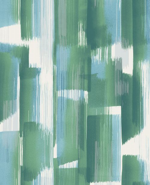 Bild: Eijffinger Vliestapete Stripes+ 377000 - breite Pinselstriche (Grün/Blau)