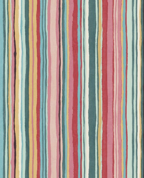 Bild: Eijffinger Vliestapete Stripes+ 377011 - dünne Pinselstriche (Bunt/Rot)