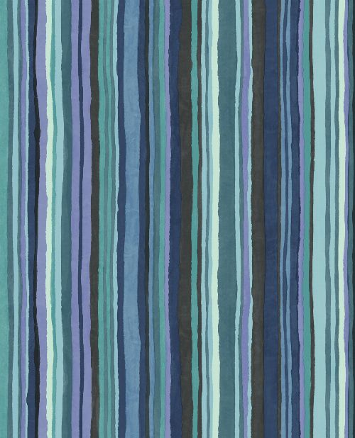 Bild: Eijffinger Vliestapete Stripes+ 377013 - dünne Pinselstriche (Bunt/Blau)
