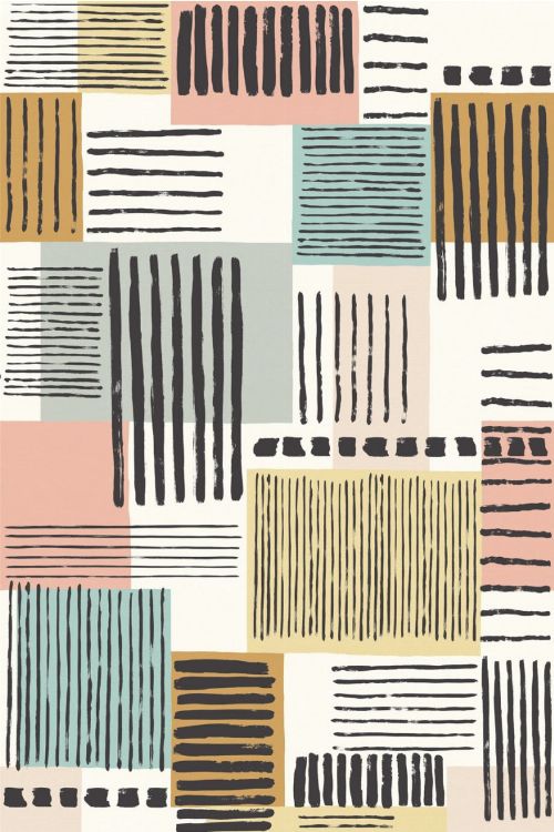 Bild: Eijffinger Tapeten Panel Stripes+ 377205 PAINTED PATCHWORK
