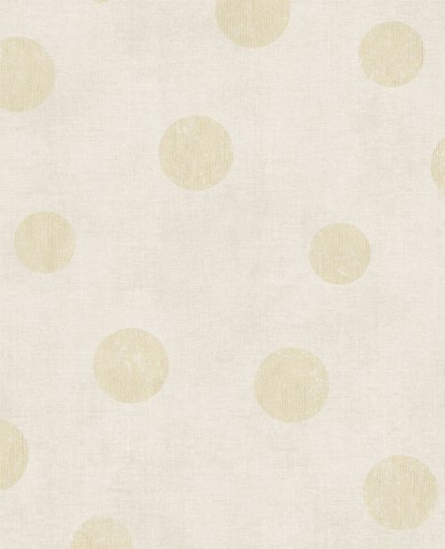 Bild: Eijffinger Vliestapete Lino 379040 - Punkte (Creme/Gold)
