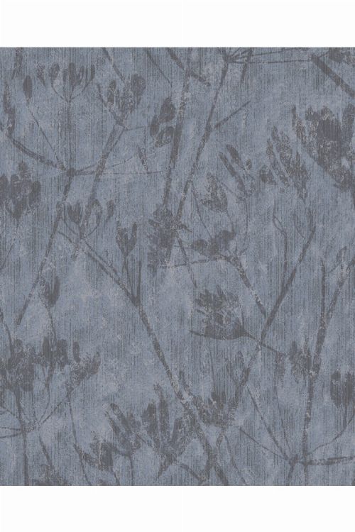Bild: Eijffinger Vliestapete Lino 379052 - Blumen Silhouette (Taubenblau)