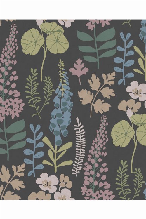Bild: Eijffinger Vliestapete Vivid 384535 - Blumen (Schwarz)