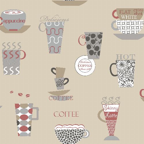 Bild: Fresh Kitchen 5 - Küchentapete FK34428 (Beige/Grau)