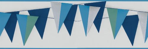 Bild: Kunterbunt - Bordüre Wimpelkette 45901 (Blau)