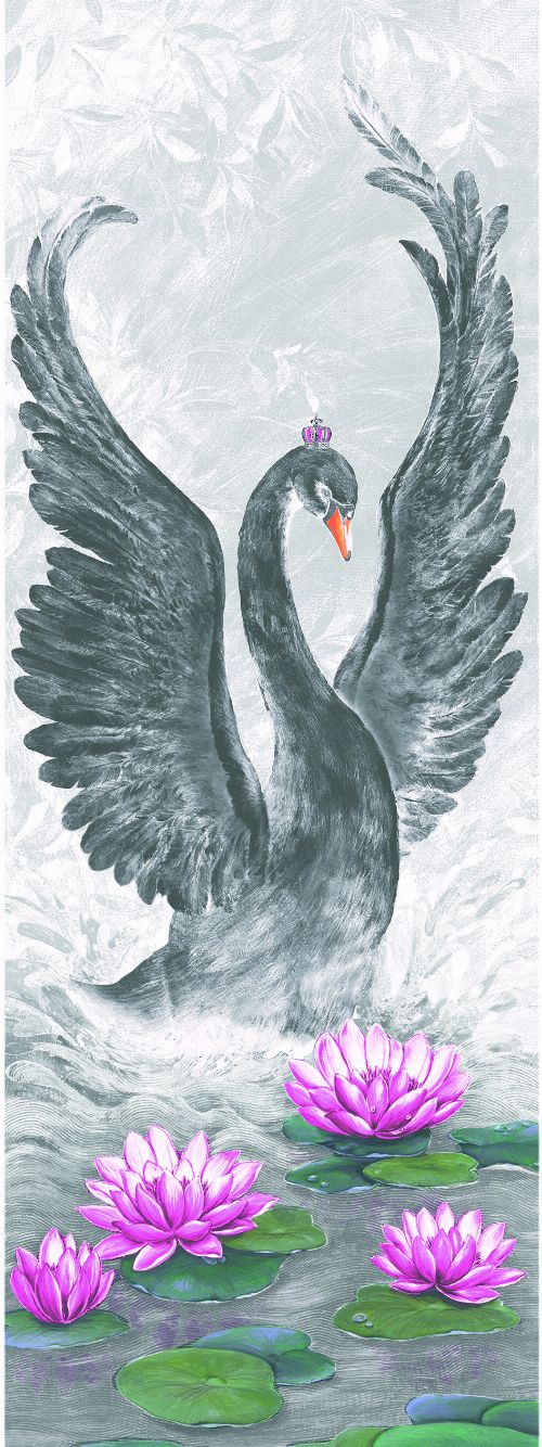 Bild: Glööckler Imperial 58502 - Panel Schwan (Grau)