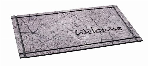 Bild: Gummiflockmatte Welcome Baumstumpf (Grau)