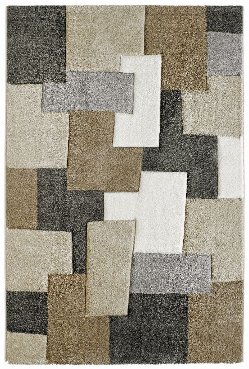 Bild: Moderner Teppich - Cube Mixes (Taupe; 200 x 290 cm)