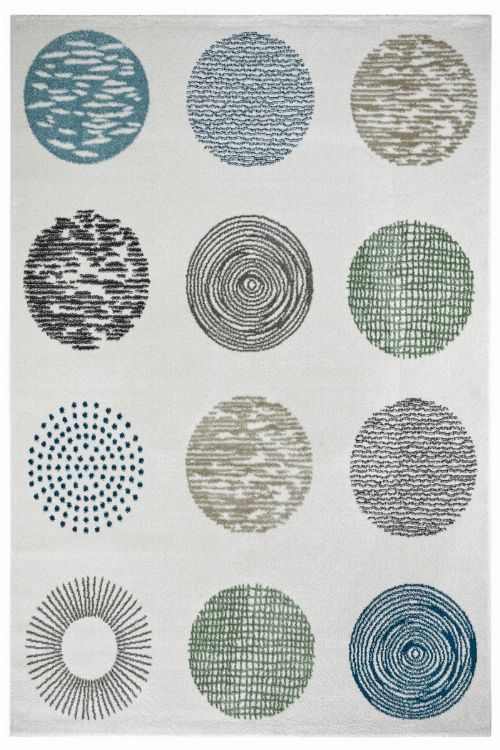 Bild: Moderner Teppich - Circles (Creme; 200 x 290 cm)