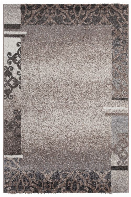 Bild: Kurzflorteppich Ornaments mit Bordüre (Taupe; 60 x 110 cm)