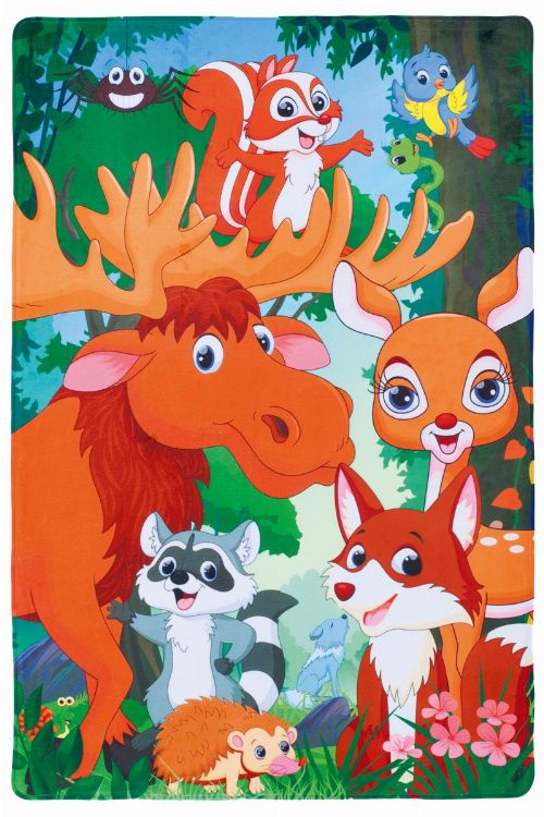 Bild: Waldtiere Kinderteppich (Forest; 100 x 150 cm)