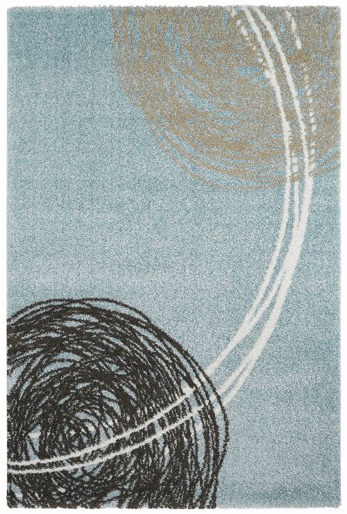 Bild: Moderner Teppich - Fantasy Lines (Ocean; 80 x 150 cm)