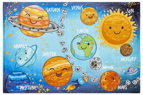 Bild: Kinder Spielteppich - Weltraum (80 x 120 cm)