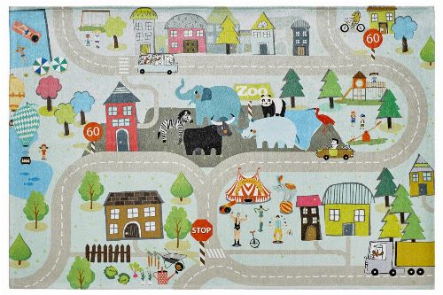 Bild: Kinder Straßenteppich - Spielteppich Straße (120 x 170 cm)