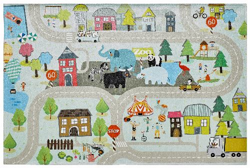 Bild: Kinder Straßenteppich - Spielteppich Straße (160 x 230 cm)