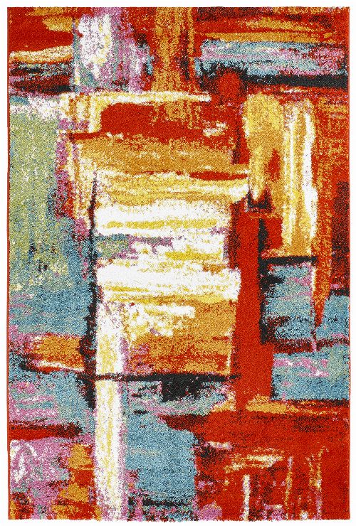 Bild: Kurzflor Teppich - Colourful Arty (80 x 150 cm)