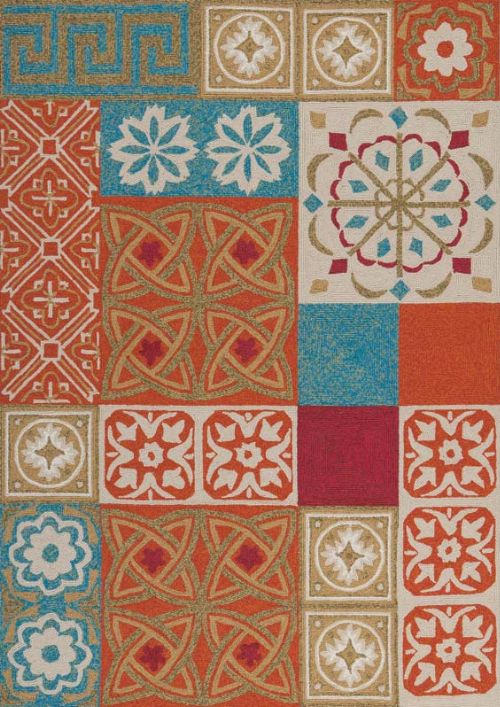 Bild: Outdoor Teppich Namada (Blau/Orange/Rot/Grün; 200 x 290 cm)