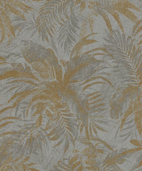 Bild: Rasch Textil Tapete Abaca 229126 - Blättermotiv (Gold)