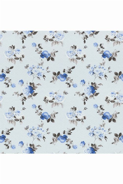 Bild: Rasch Textil Tapete 288727 Petite Fleur 4 - Rosenmuster (Blau)