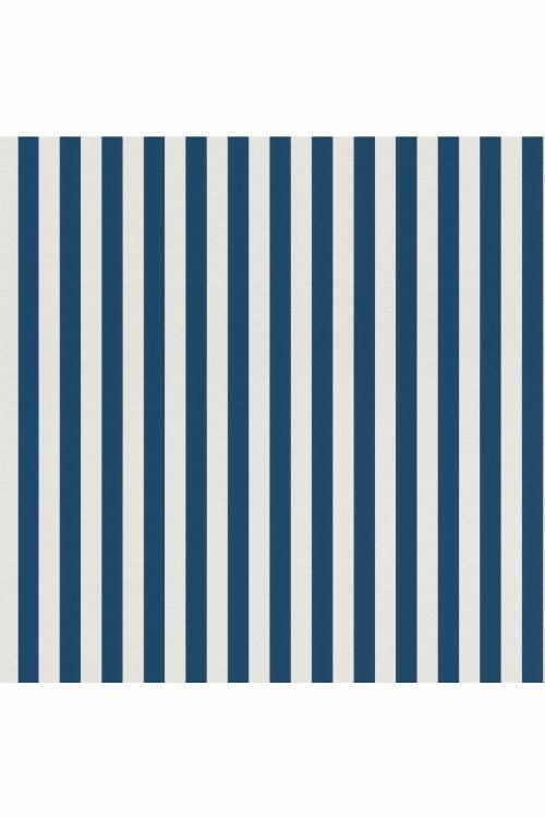 Bild: Rasch Textil Tapete 288741 Petite Fleur 4 - Streifenmuster (Weiß/Blau)