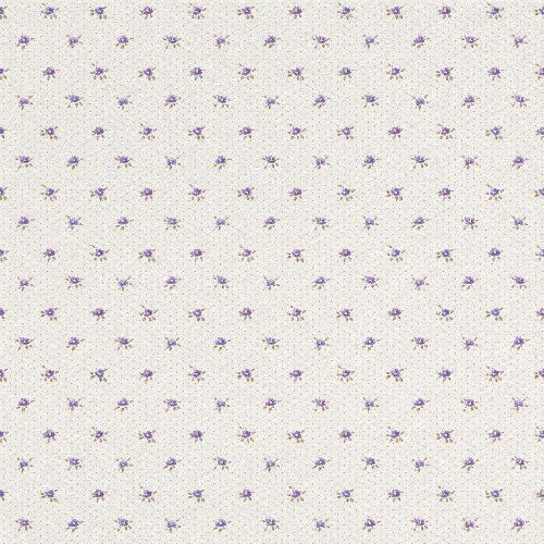 Bild: Rasch Textil Tapete 288949 Petite Fleur 4 - Punkte und Blüten (Weiß/Lila)
